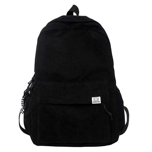Corduroy Textured School Backpack Bowlift
