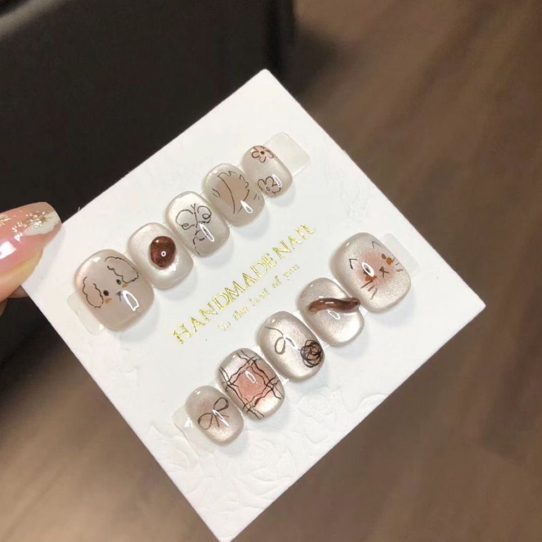 Artistic Animal-Themed Press-On Nails Bowlift