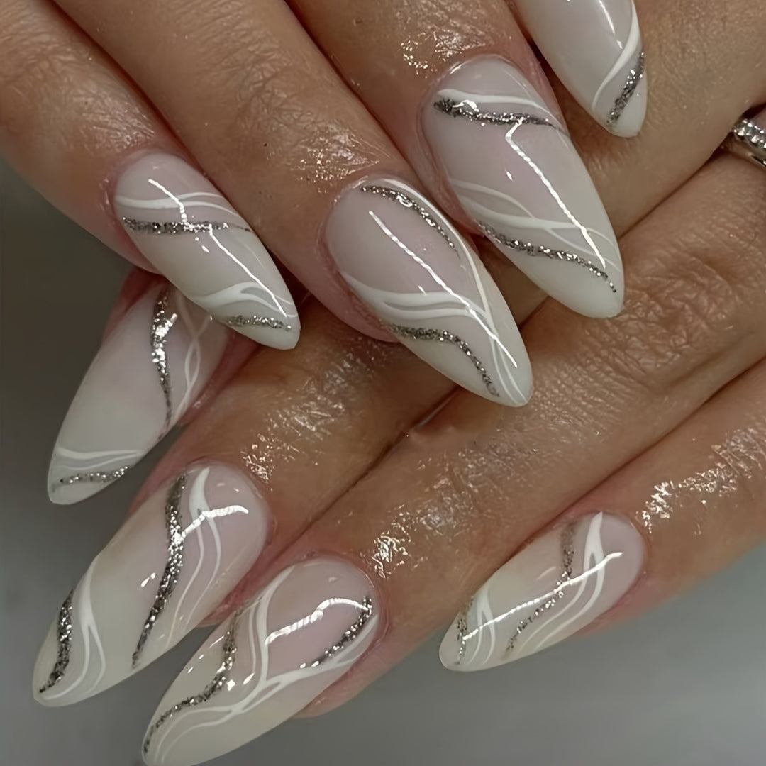 Elegant Marble Effect Nail Art Bowlift