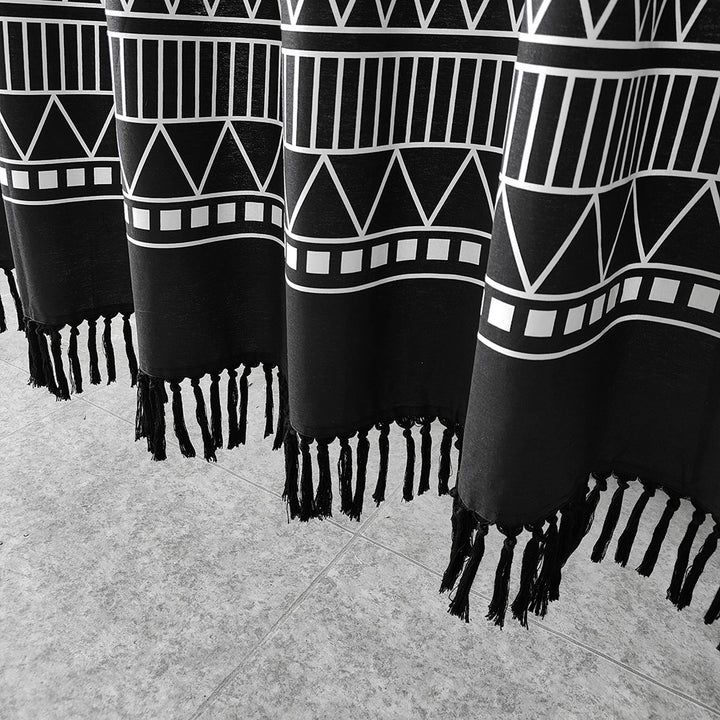 Geometric Fringe Shower Curtain Bowlift