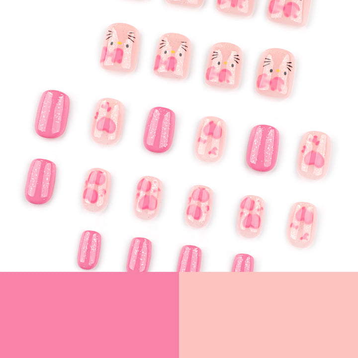 Artificial nail art with cute animal and heart motifs Bowlift