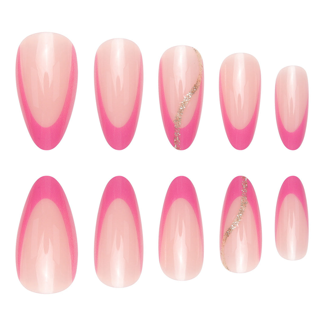 Elegant Stiletto Press-On Nails with Pink Ombre Design Bowlift