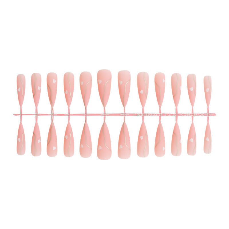 Elegant Heart Accent Press-On Nails Bowlift