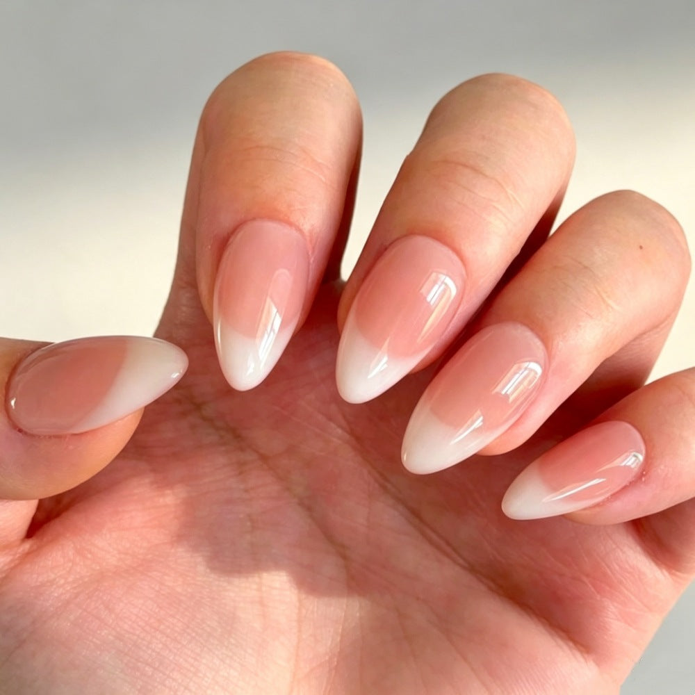 Artificial nails with elegant nude ombre design Bowlift