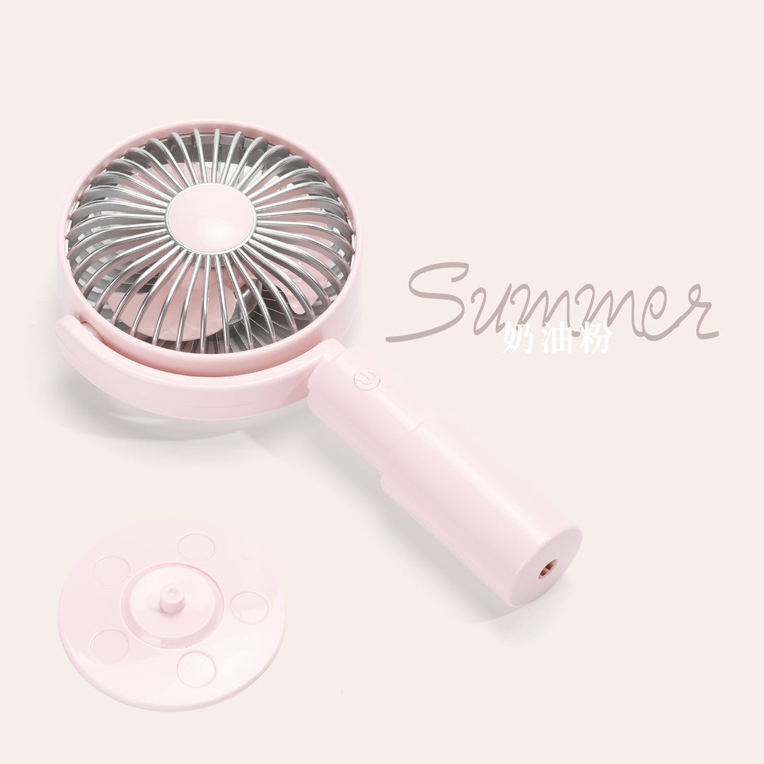 Ladies Portable Hand Fan with Ergonomic Grip and Rotatable Head Bowlift