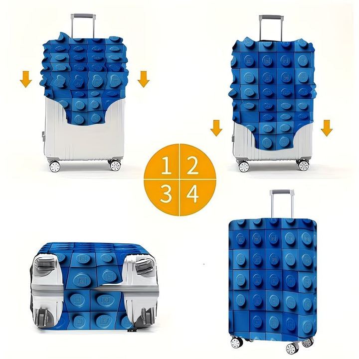 Unisex non-elastic suitcase cover with three-dimensional nub structure and non-slip inner fastening Bowlift