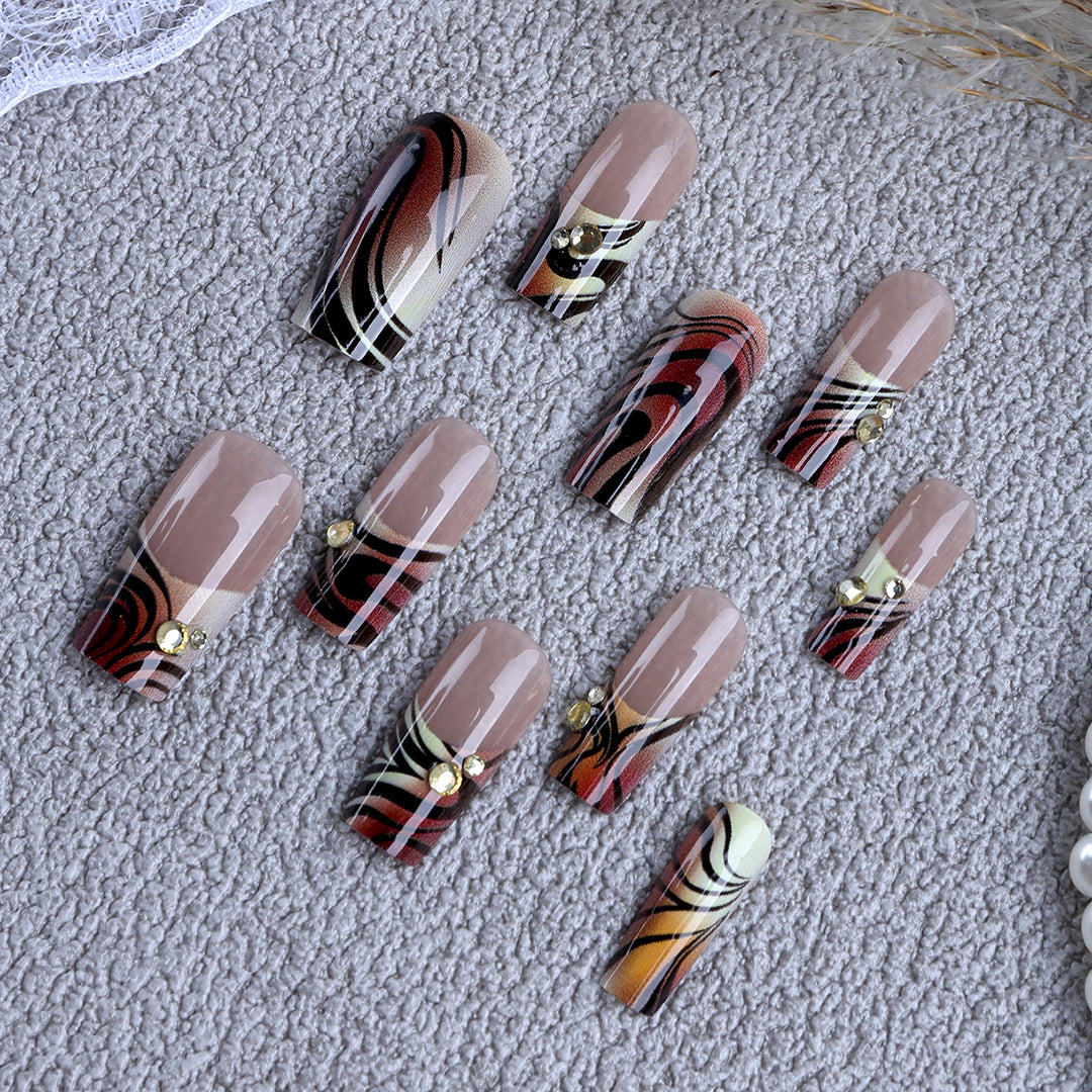Artificial artificial nails with modern marble pattern Bowlift