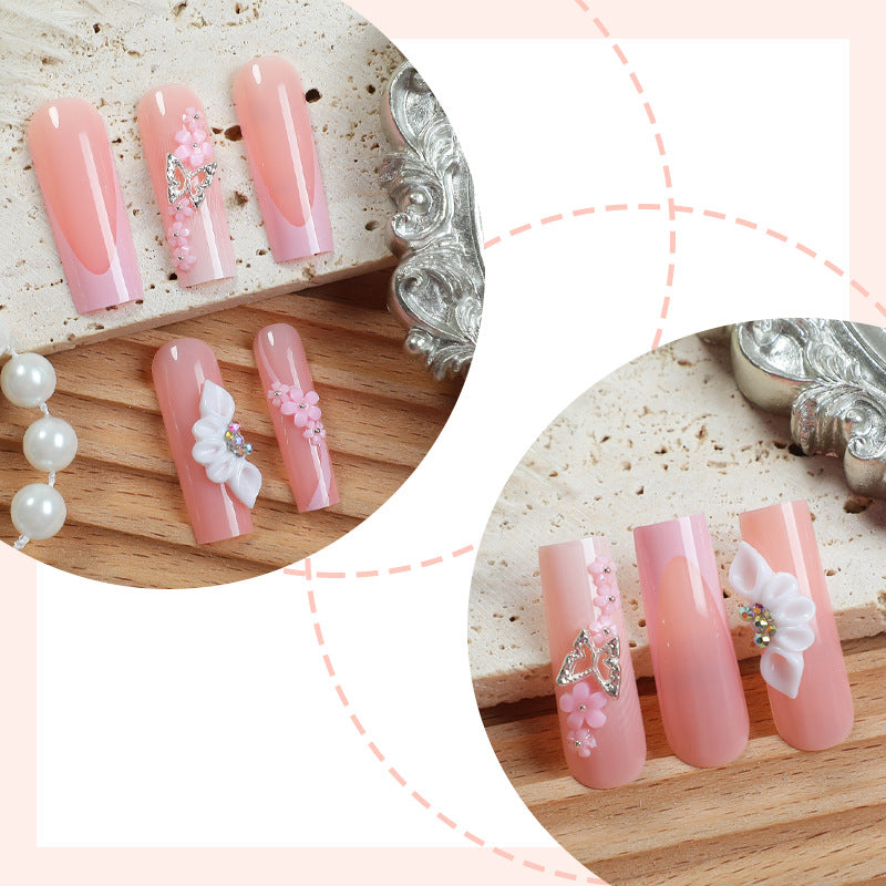 Floral Embellished Press-On Nails Set Bowlift