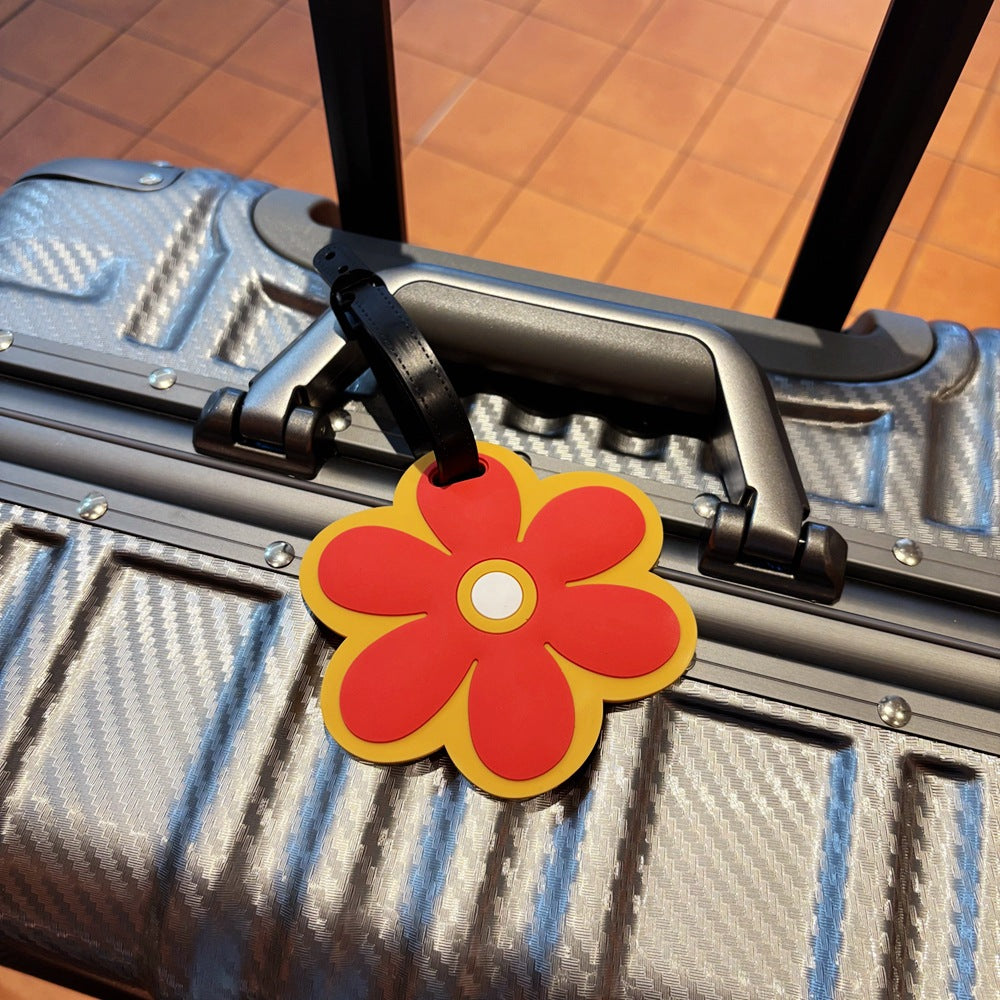 Floral silicone luggage tag with adjustable strap and embossed ID panel Bowlift