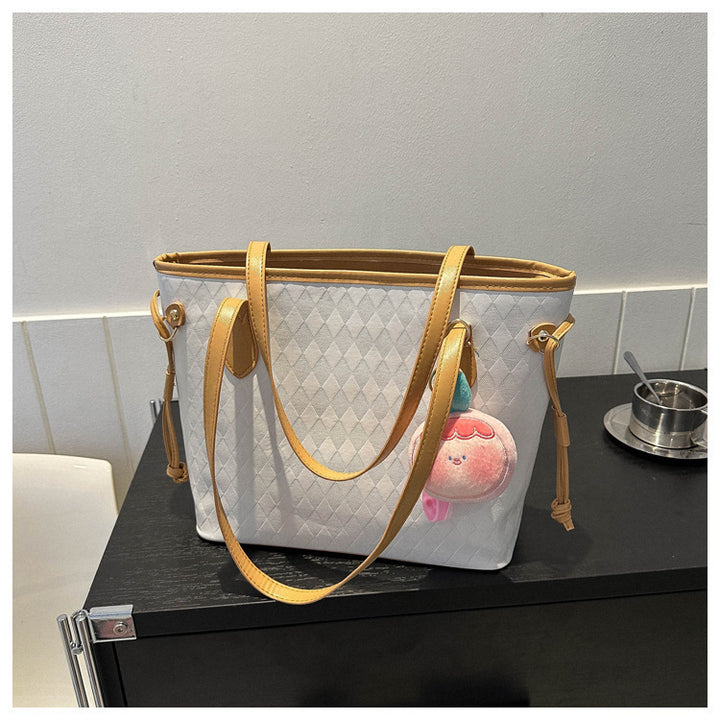 Quilted Pattern Handheld Tote Bag Bowlift