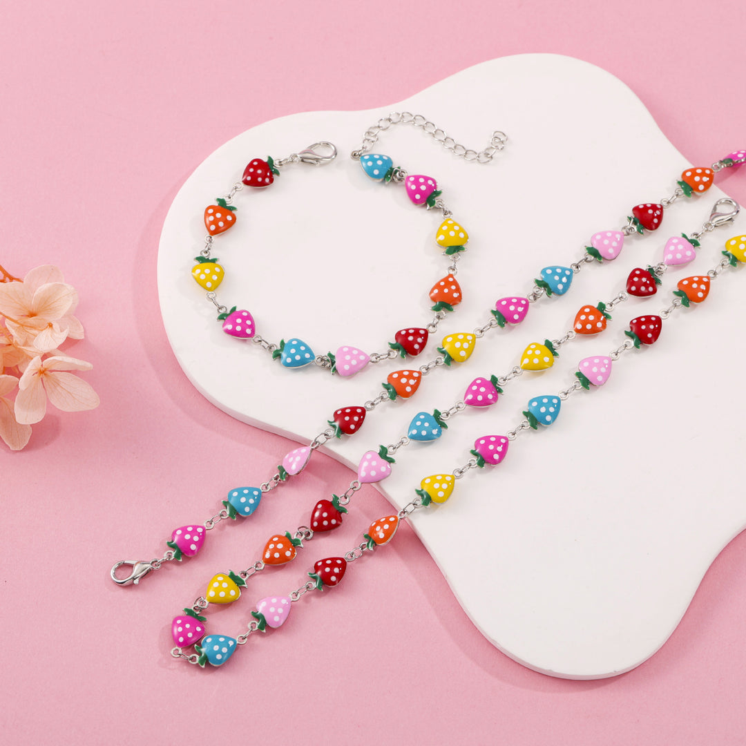 Whimsical Strawberry Charm Bracelet Bowlift