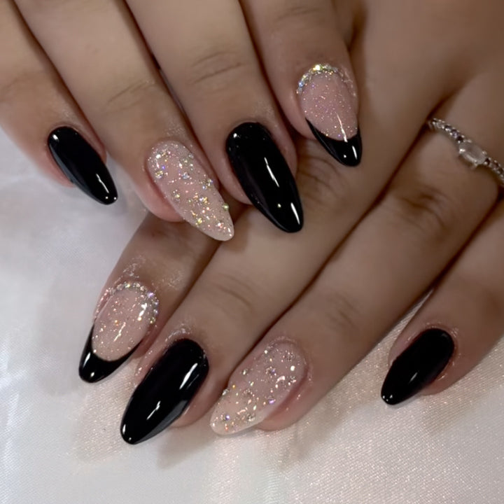 Stiletto Nail Art Set with Glitter and Glossy Finish Bowlift