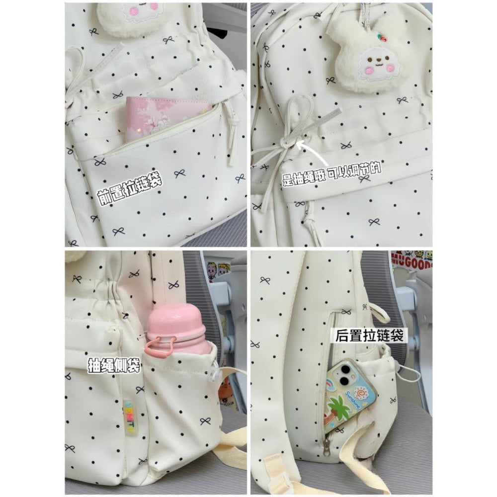 Stylish Polka Dot Casual Backpack Bowlift