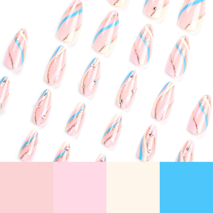 Artful Nail Art with Glitter and Gradient Colors Bowlift