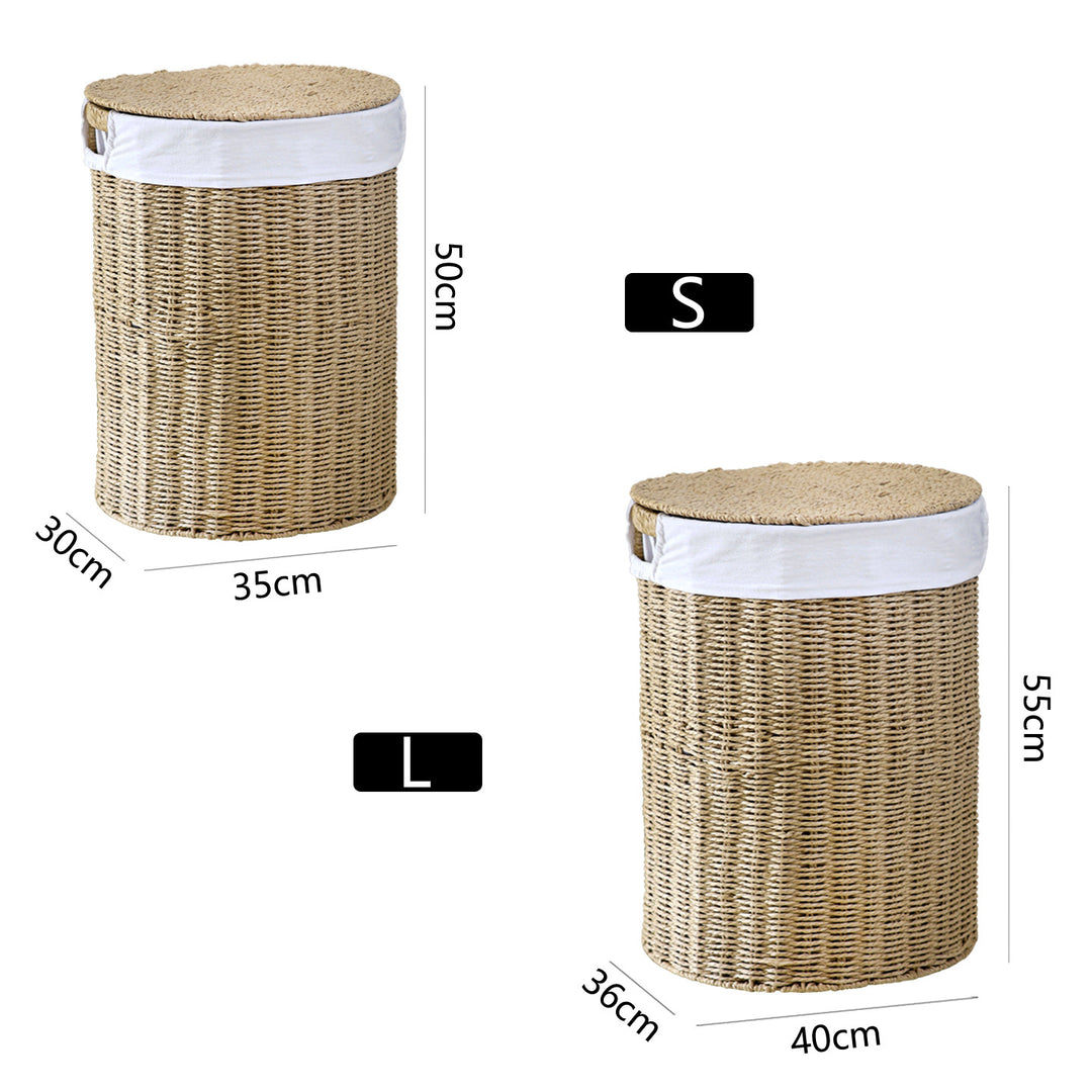 Rustic laundry basket made of woven material Bowlift