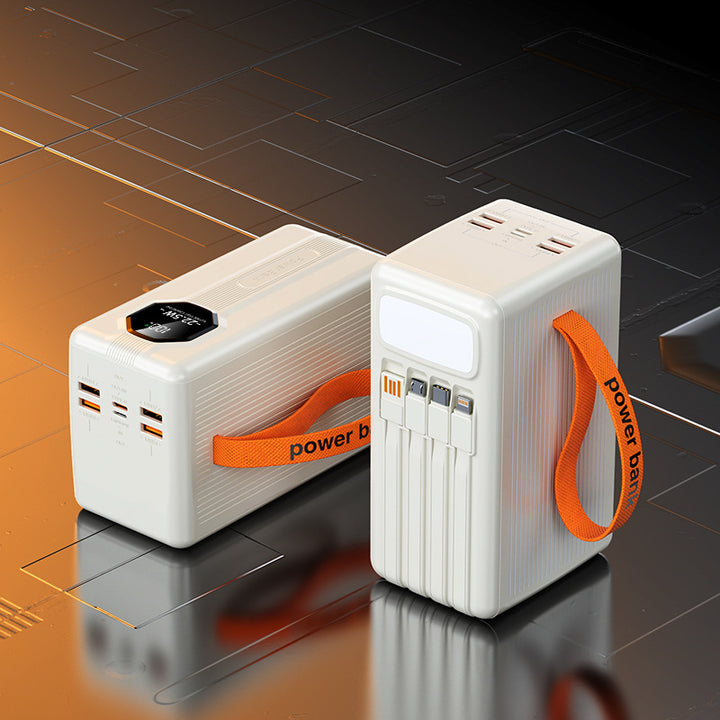 Portable power bank with integrated charging cables and intelligent fast charging function Bowlift