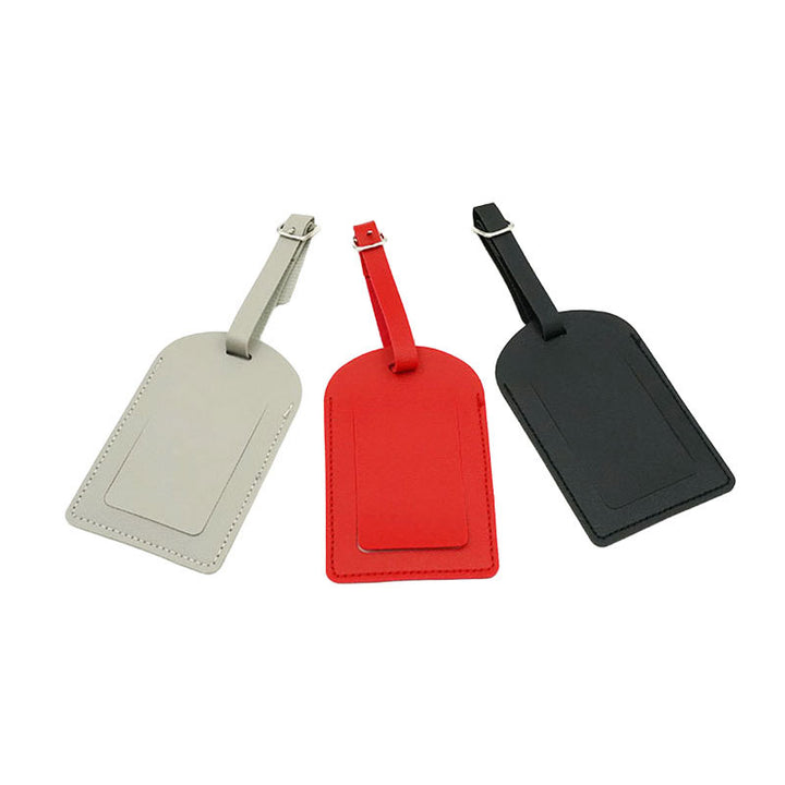 Leather Luggage Tag with Adjustable Buckle and Hidden ID Card Pocket Bowlift