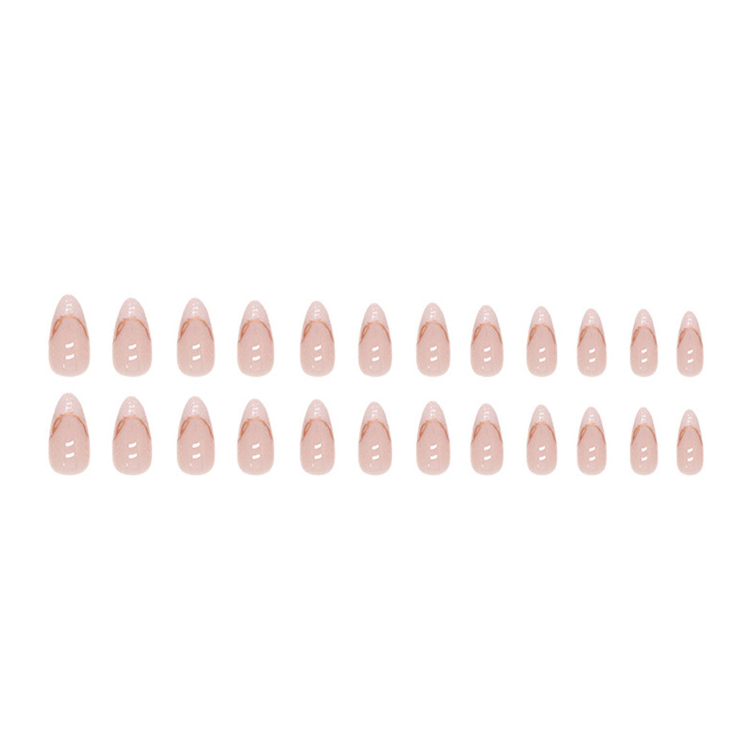 Elegant Almond-Shaped Press-On Nail Extensions Bowlift
