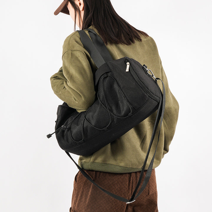 Sporty shoulder bag with adjustable carrying handles and breathable mesh material Bowlift