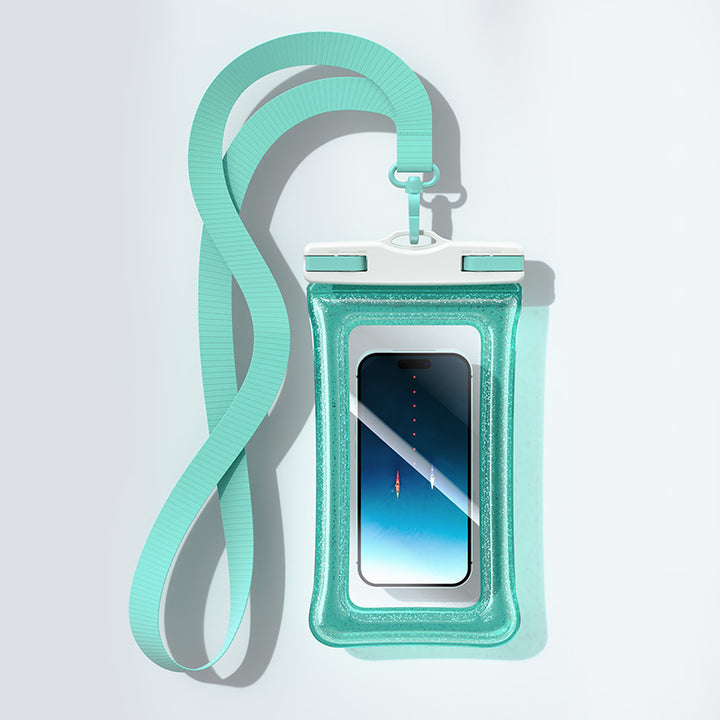 Waterproof transparent touch-sensitive phone pouch with adjustable lanyard secure locking Bowlift