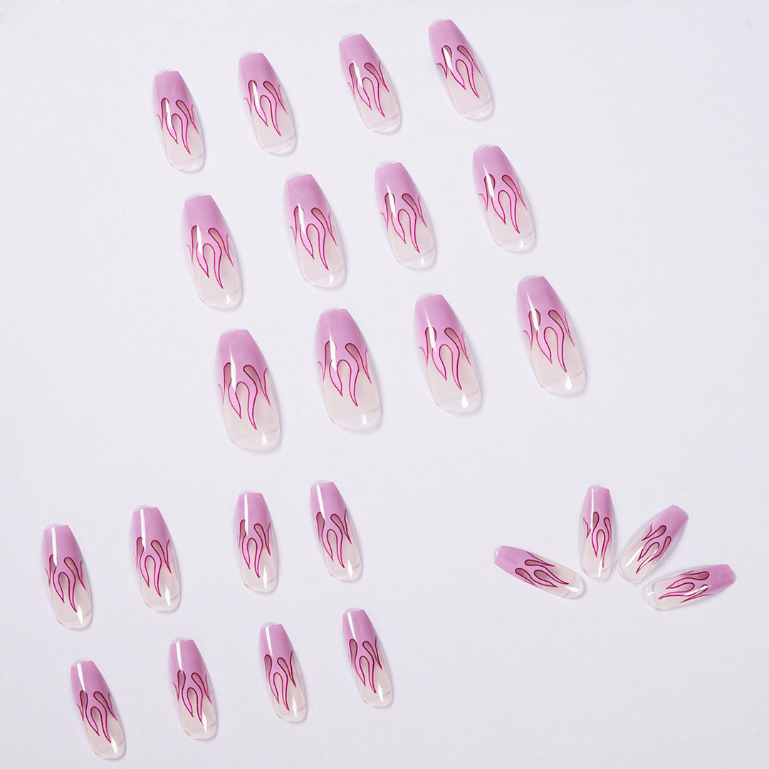 Flame design artificial nails Bowlift