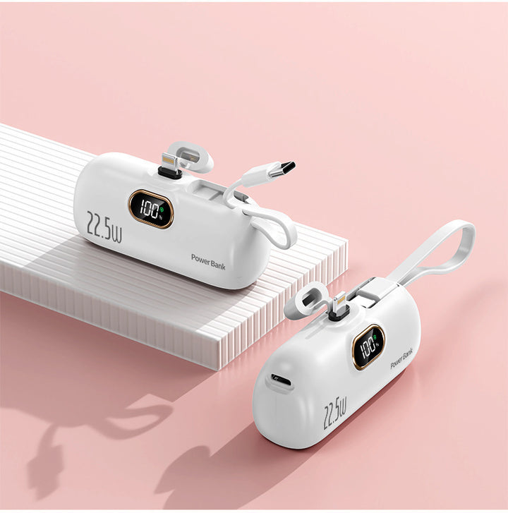 Portable power bank with innovative 22.5W fast charging function and integrated cable system Bowlift