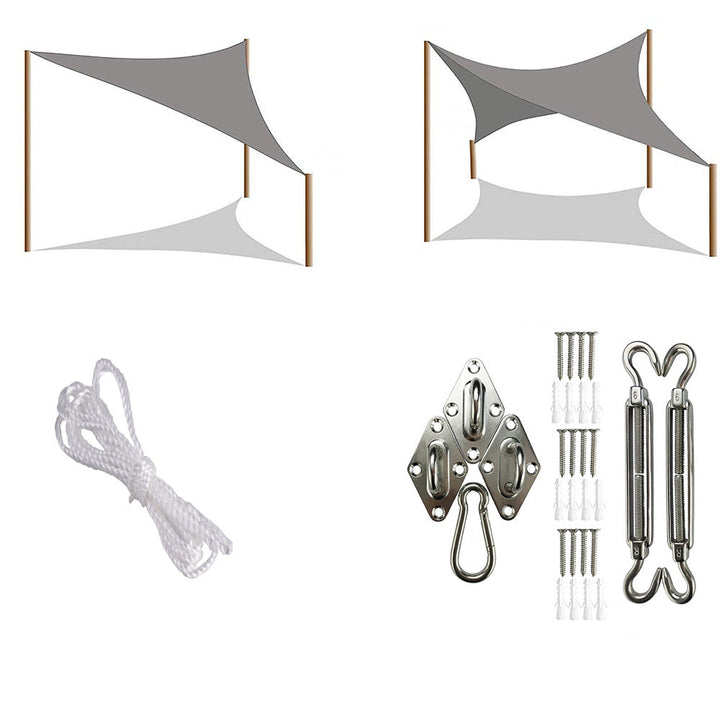 heavy-duty knitted UV protection rectangular sun shade sail with reinforced stainless steel D-ring anchors Bowlift