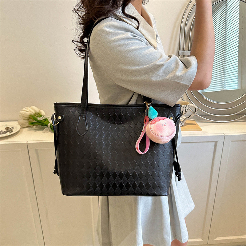 Quilted Pattern Handheld Tote Bag Bowlift