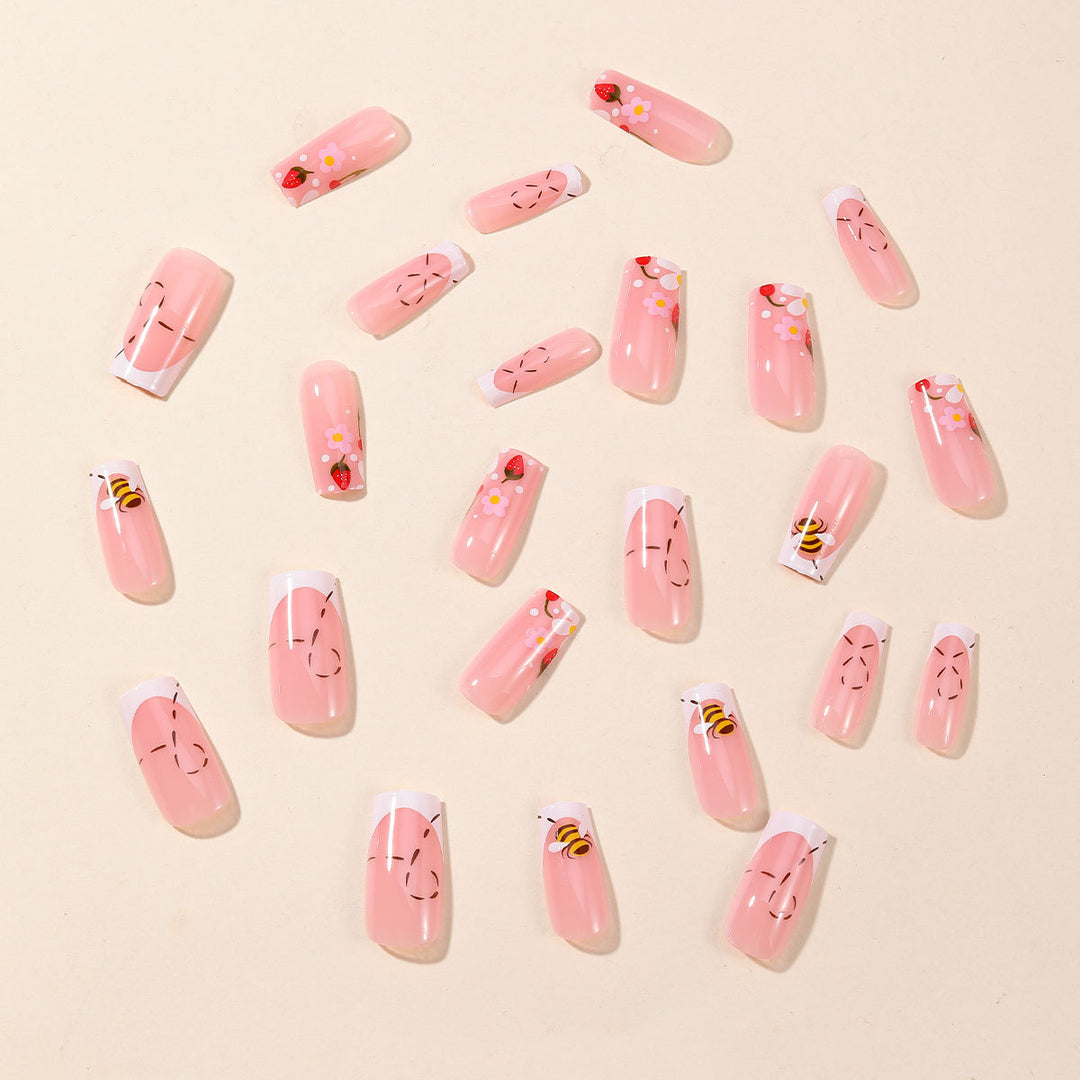 Floral Themed Acrylic Nail Art Extensions Bowlift