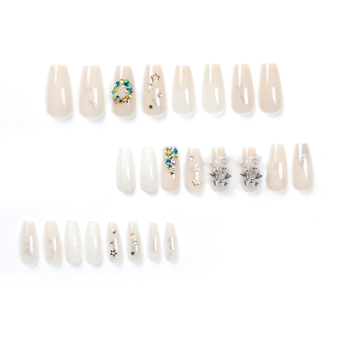 Artful nail extensions with elegant crystal embellishments Bowlift