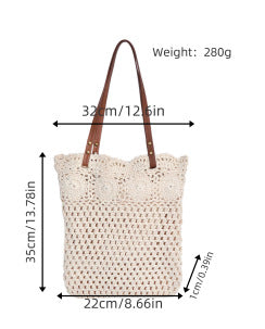 Designer shopping bag with hand-crocheted detail Bowlift