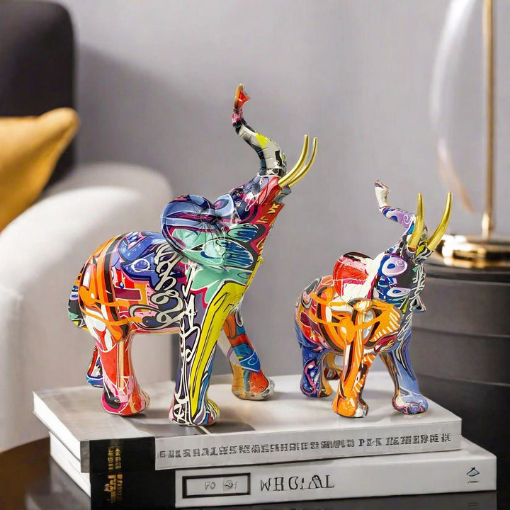 Creative elephant figurine with colorful design Bowlift