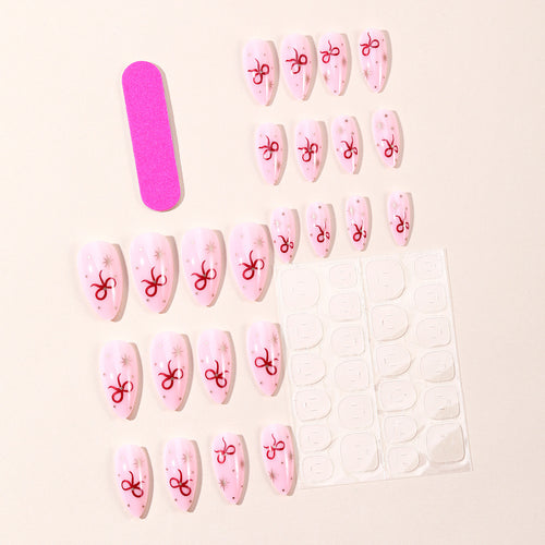 Stiletto Nail Art Extensions with Bow Accents Bowlift