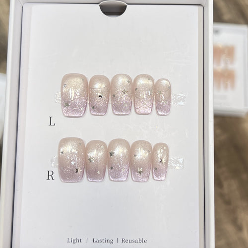 Starry Glitter Press-On Nail Set Bowlift