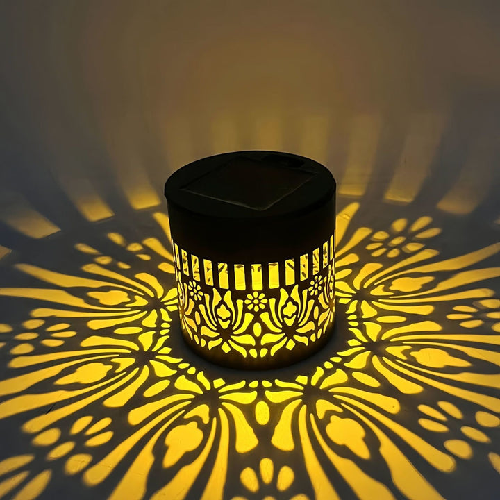 Solar Projection Garden Light With Decorative Floral Pattern And Dusk-To-Dawn Sensor Bowlift