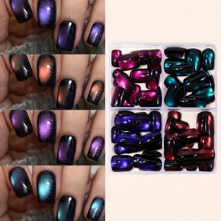 Magnetic Glitter Press-On Nail Set Bowlift