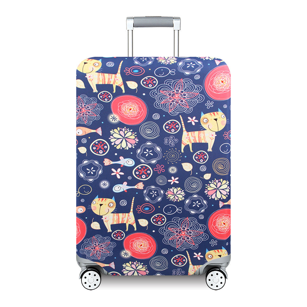 Ladies Hard Shell Suitcase with Playful Animal and Flower Pattern Bowlift