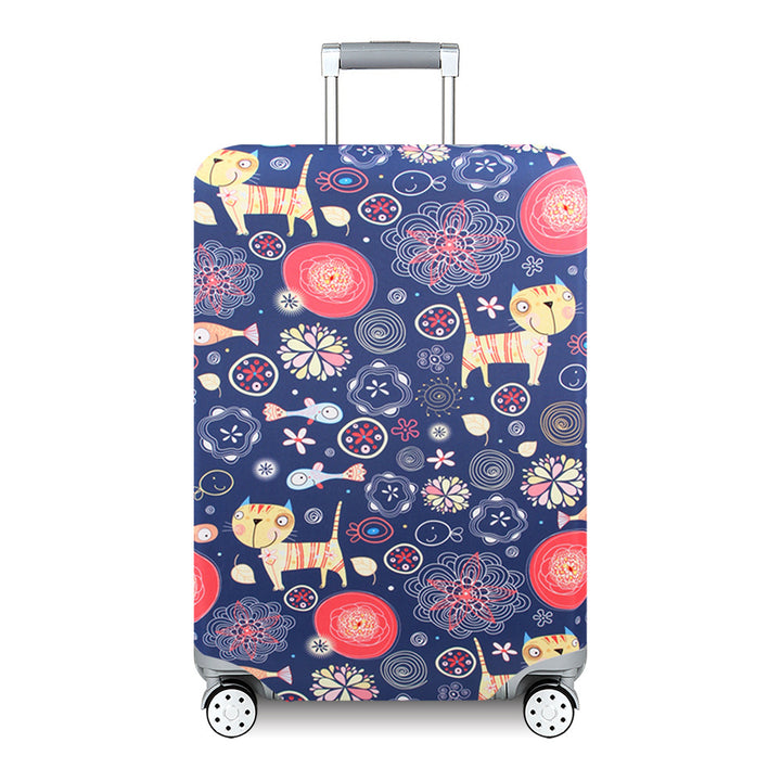 Ladies Hard Shell Suitcase with Playful Animal and Flower Pattern Bowlift