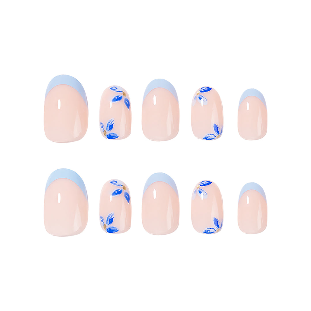 Artistic acrylic nails with elegant flower design Bowlift