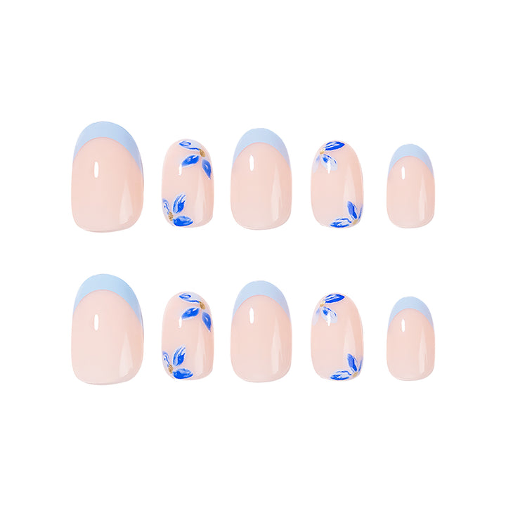 Artistic acrylic nails with elegant flower design Bowlift