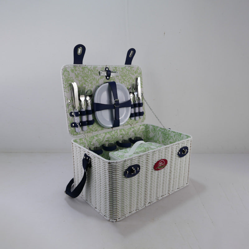 Ladies picnic basket with integrated dish set and cooling compartment Bowlift