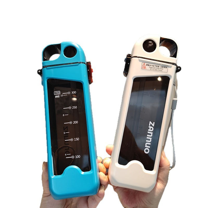 Ladies unique flip-top drinking bottle with viewing window Bowlift