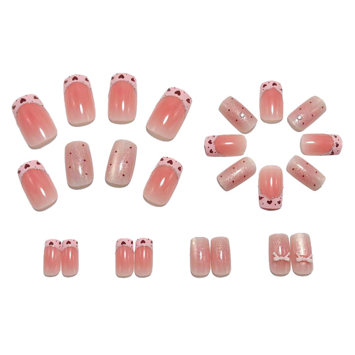 Acrylic Nail Set with Elegant Bow Design Bowlift