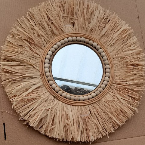 More Elegant Round Wall Mirror Made of Natural Rattan Bowlift