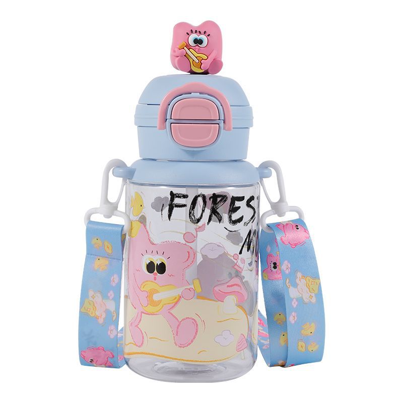 Ladies Insulated Water Bottle with Interactive Animal Head Lid Bowlift