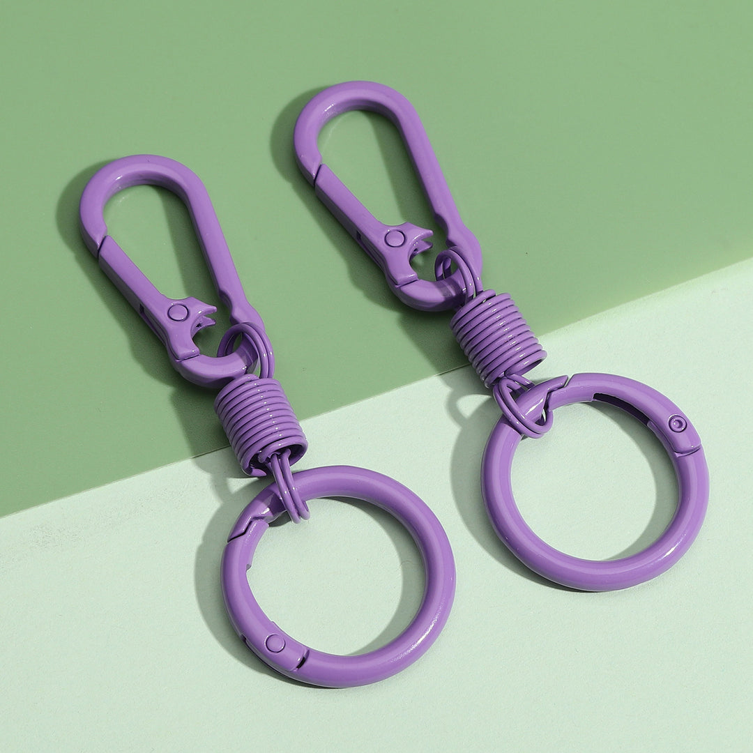 Durable silicone-coated carabiner keyring set with retractable coil Bowlift