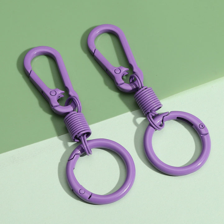 Durable silicone-coated carabiner keyring set with retractable coil Bowlift