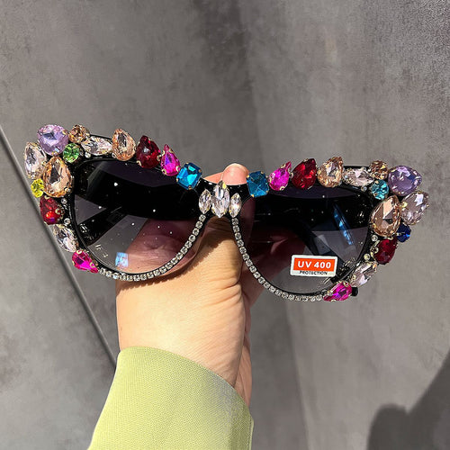 Ladies Glamorous Crystal Sunglasses Bowlift
