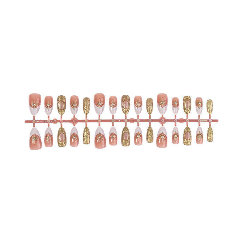Premium Decorative Press-On Nail Set with Elegant Floral Accents Bowlift