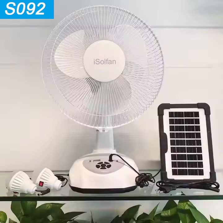 Women's portable solar stand fan with remote control and variable speed regulation Bowlift